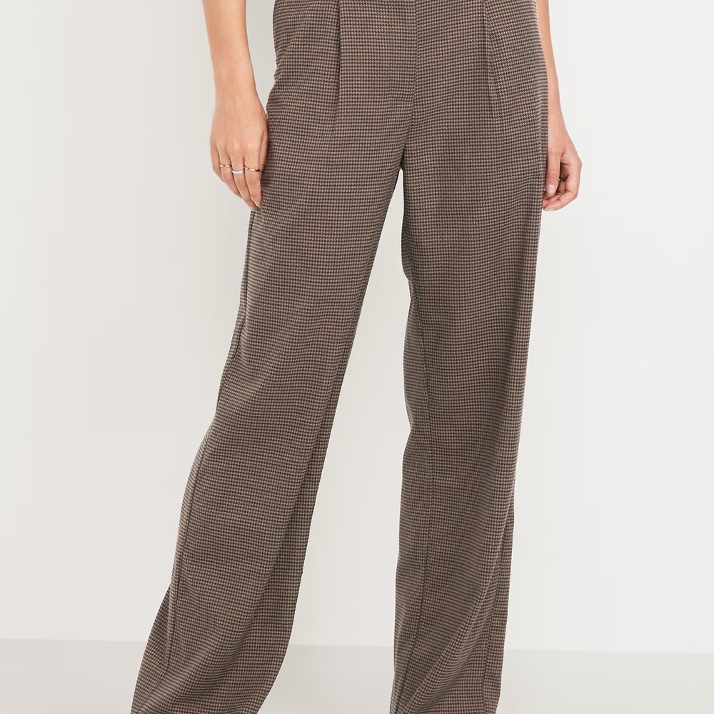 Old Navy Extra High-Waisted Taylor Wide-Leg Trouser Pants Houndstooth